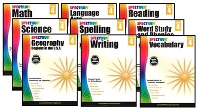 #ad Grade 4 Workbook 9 Subject Bundle Homeschool At Home Learning 4th Curriculum $90.02