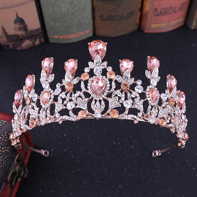 #ad 6.5cm Tall 6 Colors Heart Crystal Wedding Bridal Queen Princess Prom Tiara Crown $14.49
