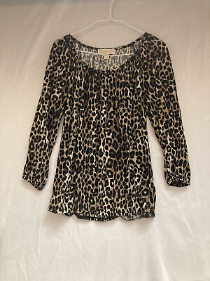 Michael women#x27;s Multicolored Top Size M Long Sleeve round Neck Preowned $5.67