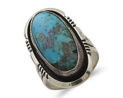 #ad Navajo Ring 925 Silver Morenci Turquoise Native American Artist C.80#x27;s $159.00