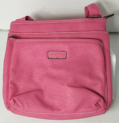 #ad Rosetti Pink Soft Leather Adjustable Over Shoulder Cross Body Purse Satchel $13.00