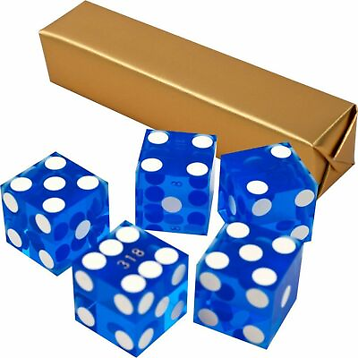 #ad Casino Professional CRAPS 5 Big Blue Dice 19mm 3 4 Inch Yahtzee Dice Games $11.99