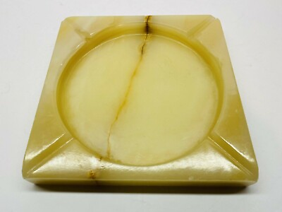 #ad Vintage Large Heavy Square Marble Ashtray 8quot; $55.00