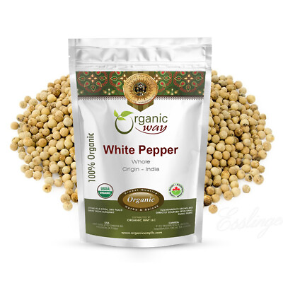 #ad Organic Way White Peppercorns Whole Organic Kosher amp; USDA Certified $24.99
