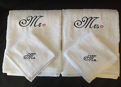 #ad Personalised Embroidered Mr Mrs Bath towel amp; face towel set AU $89.99