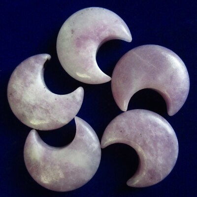 #ad 5Pcs 30x18x8mm Purple Lepidolite Moon Decoration D85135 $17.42