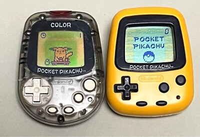 #ad NINTENDO Pocket Pikachu Color Yellow amp; Clear 2 set Pedometer Pokemon Used Tested $97.00