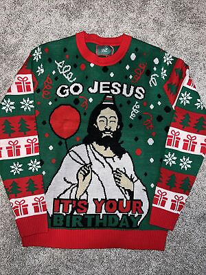 #ad Jesus Christmas Sweater Jesus Birthday Merry Christmas Size S $32.70