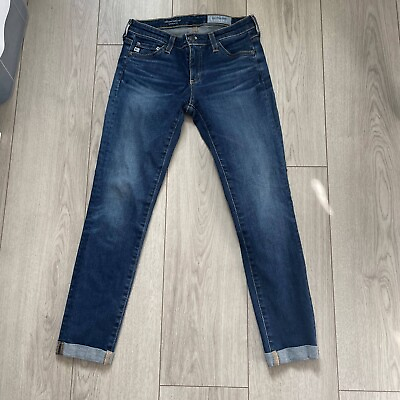 #ad AG Adriano Goldschmied Women#x27;s Slit Roll Up Cigarette Jeans Blue 5 Pocket $22.95