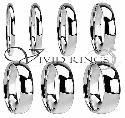 #ad Stainless Steel Ring High Polish Wedding Band Size 3.5 to 14.5 $8.49