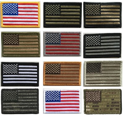#ad VELCRO® BRAND Fastener Morale HOOK PATCH USA US Flag Forward Facing Patches 3x2quot; $5.95