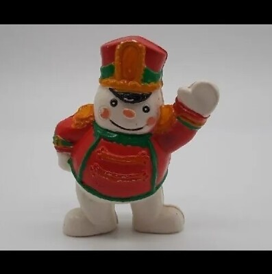 #ad Vintage Snowden Bandleader Snowman Christmas Holiday Plastic Figure Figurine Toy $15.00