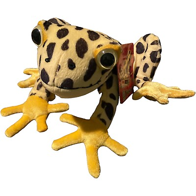 #ad New Vintage Fiesta Poison Arrow Frog Plush Stuffed Animal 8quot; A50424 Yellow Black $13.50