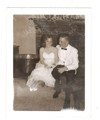 #ad Vintage 1961 Photo Teenage Girl Senior Prom Date Boy 1960#x27;s Found Art R140 $5.00