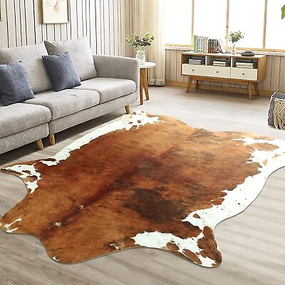 #ad Carpet Cow Print Rug for Bedroom Living Room Cute Carpet Faux Cowhide Rugs $187.02