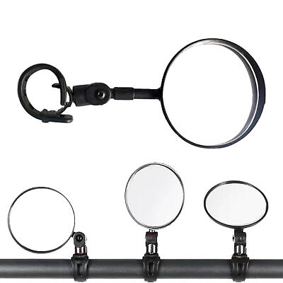 #ad Universal Motorcycle Rearview Mirror Rotatable Handlebar Round Rearview Mirror $7.72