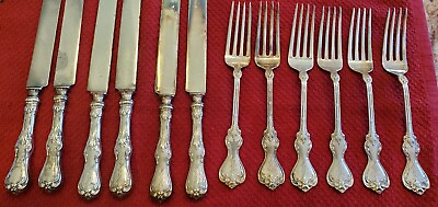#ad 12 Vintage Sterling Silver Knifes amp; Forks Combination Flatware 877 grams $455.50