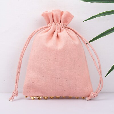 #ad 200 Pcs Small Drawstring Wedding Gift Bag Handmade Cotton Jewelry Pouch 3x4quot; $159.99
