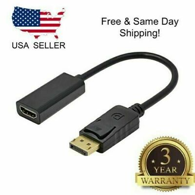 #ad Display Port to HDMI Male Female Adapter Converter Cable DisplayPort DP to HDMI $3.23