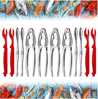 #ad 13 Pieces Crab Leg Crackers Set Including 4 Nut Crackers 4 Lobster Shell Forks. $25.93