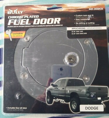 Bully CHROME PLATED FUEL DOOR GD 302CK for Dodge Truck with 4 Keys $39.90