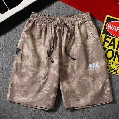 #ad Mens Shorts Cotton Short Summer Camouflage Beach Short Plus Size Casual Joggers $26.30
