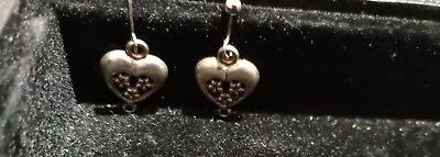 #ad sterling silver clip on cat and heart ear rings $20.00