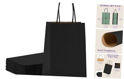 #ad Gift Bags Paper Bags 5.25x3.75x8 Inches 20pcs Small Paper Bags with Black $18.42