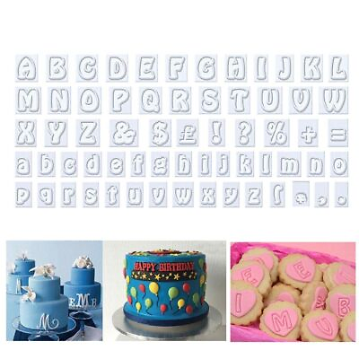 #ad 64pcs Plastic Alphabet Number Letter Icing Cutter Mold Fondant Cake Decorations $12.59