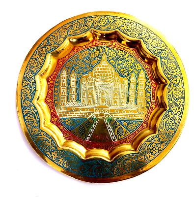 #ad Classy Hand Painted Wall Plate Taj Mahal Home Decor Handicraft Showpiece Gift $12.31