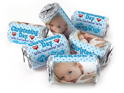#ad Christening Personalised Favours Love Heart Sweets Spotty Silver Foils image GBP 6.00