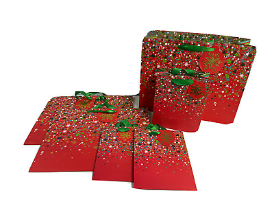 #ad #ad 6 PACK Christmas Gift Bags NEW 2 Sizes Red Approx: 8x10x4 and 17x14x7 Retail $50 $34.99