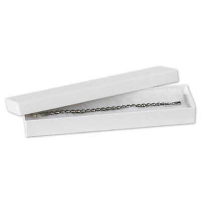 #ad Elegant White Jewelry Boxes 8x2x0.875quot; 100 Pcs: Compact Design $171.69