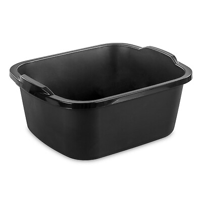 #ad Dishpan Basin Dish Plastic Wash Food Kitchen Storage Box 18 Qt Black Tub Laundry $5.10