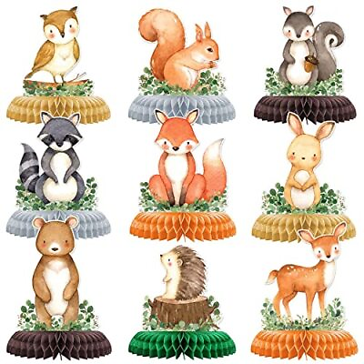 #ad 9 Woodland Honeycomb Centerpieces for Table Woodland Animal Baby Shower Decor... $17.74