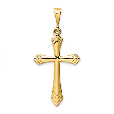 #ad 14k Yellow Gold Passion Cross Pendant Gift For Women Men 2.13g $380.00