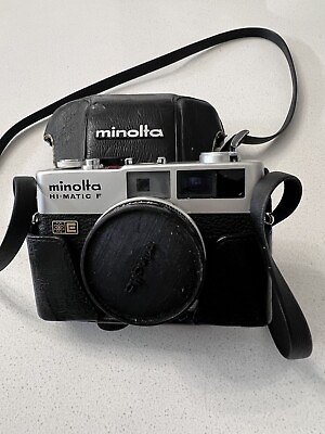 #ad Minolta Hi Matic F Rangefinder Film Camera 35mm Japan In Case $48.00