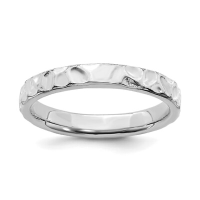 #ad Sterling Silver Stackable Expressions Rhodium Ring $24.50
