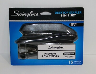 #ad Swingline Desktop Stapler 3 in 1 Set Bonus Pack w 1250 Premium S.F. 4 Staples $8.99