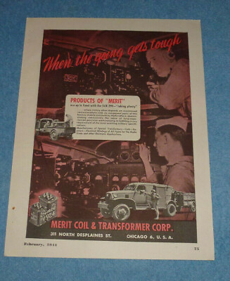 #ad Antique 1944 Merit Coil amp; Transformer Corp Federal Telephone amp; Radio $7.73