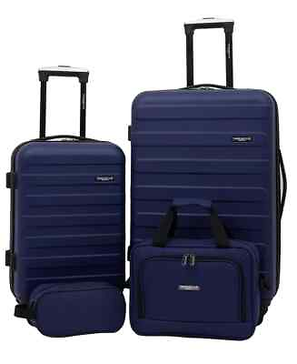 #ad #ad Travelers Club Navy ABS Austin 4 Piece Hardside Luggage Set T1052 $224.25