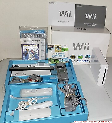 #ad Wii Console SPORTS game Original BOX Bundle controller remote TESTED Lot OEM $134.95