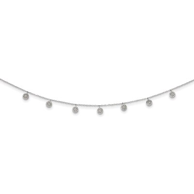 #ad #ad Sterling Silver Rhodium plated Cubic Zirconia w 4in ext. Choker 12quot; Necklace $117.00