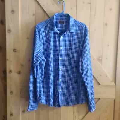 #ad Untuckit Blue Long Sleeve Button Down Shirt LARGE $19.00