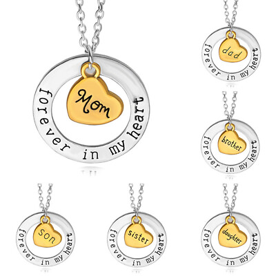 Family#x27;s Necklace Aunt Uncle Brother Sister Mom Dad Grandpa Grandma Gift AU $2.34