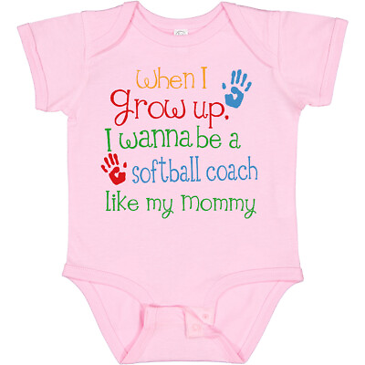#ad Inktastic Softball Coach Like Mommy Baby Bodysuit Child#x27;s Kids Coach#x27;s Daughter $14.99