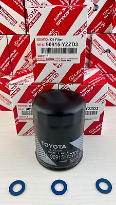 #ad 3 Oil Filter 90915 YZZD3 4Runner Tundra Tacoma Gaskets Fits Toyota Lexus $22.74