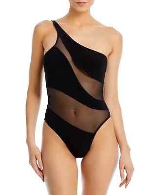 #ad Norma Kamali Mio Snake Mesh One Shoulder Swimsuit $225 Size L # 30B 383 NEW $87.99