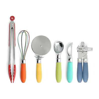 #ad Fiesta Gadget Set 6 pc Colorful Handles Whisk Pizza Ice Cream Can Opener Tongs $41.99