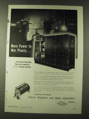 #ad 1943 Federal Telephone and Radio Corporation Power Supply Units Ad More power $19.99